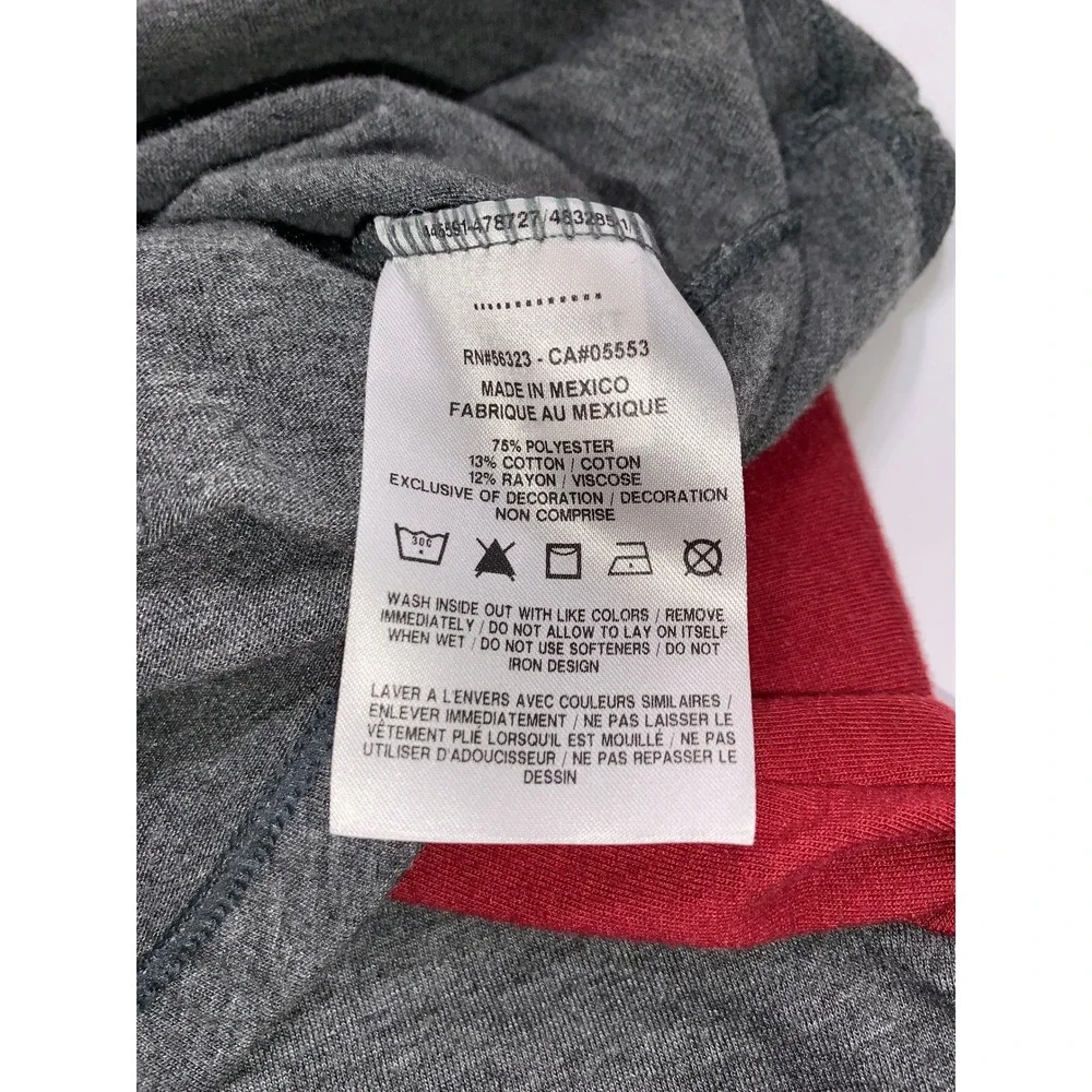 Nike Arkansas Razorbacks Dri-FIT 3/4‎ Sleeve Raglan Shirt Grey Red Womens XS